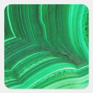 Hellgrün Malachite Mineral Quadratischer Aufkleber