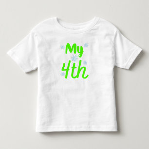 Hellgrün mein 4. Geburtstag Kleinkind T-shirt