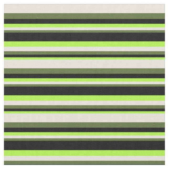 Hellgrün, schwarz, dunkelöblich, grün und beige stoff (Nahaufnahme)
