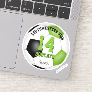 Hellgrün schwarze Fußballmannschaft färbt Mädchen  Aufkleber