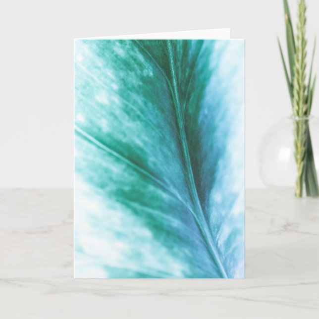 Hellgrün türkis Leaf Blumendesign Karte (Vorderseite)