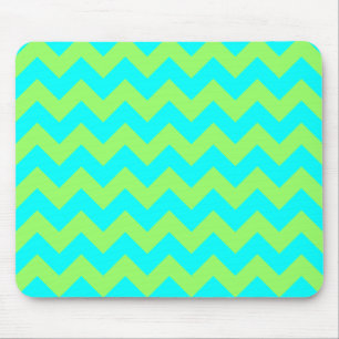 Hellgrün und aqua Zickzack Mousepad