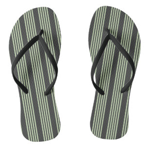 Hellgrün und fünf Streifen aus Holzkohle Flip Flops