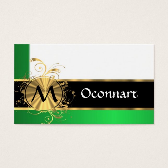 Hellgrün und Goldmonogramm (Vorderseite)
