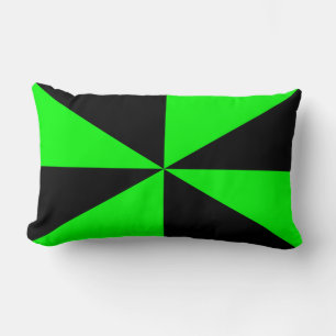 Hellgrün und schwarzes Pinwheel Lendenkissen