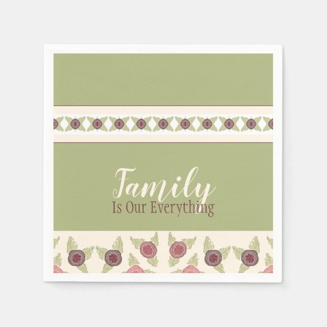 Hellgrün und weich rosa serviette (Vorderseite)