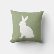 Hellgrün und weiß sitzender Hase, süßes Ostern