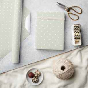 Hellgrün und weiße Punkte Muster Geschenkpapier