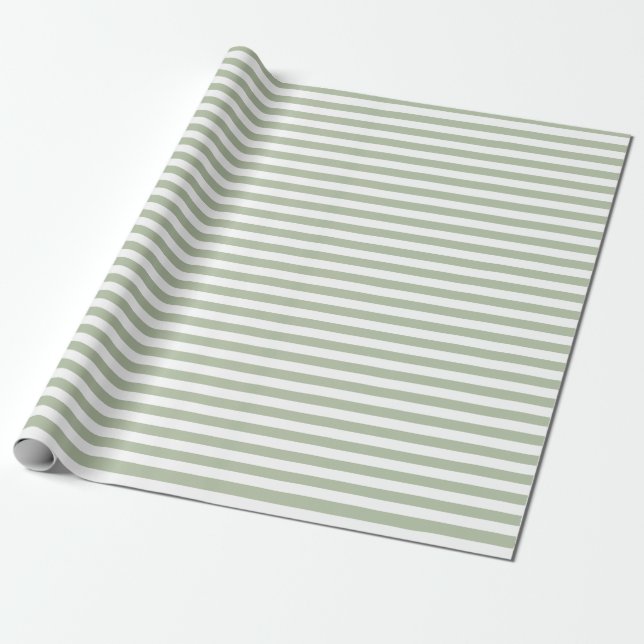 Hellgrün und weiße Streifen Geschenkpapier (Ungerollt)