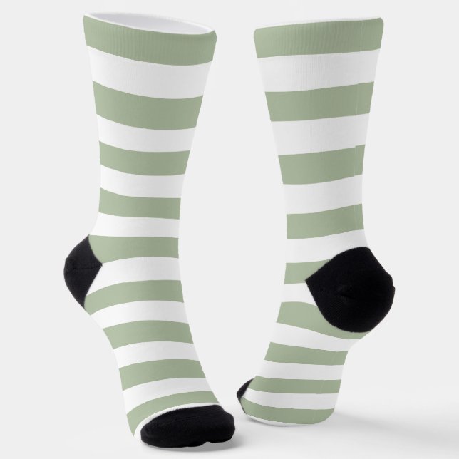 Hellgrün und weiße Streifen Socken (Gewinkelt)