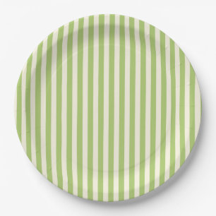 Hellgrün vintage Ticking Stripe Farmhouse Pappteller