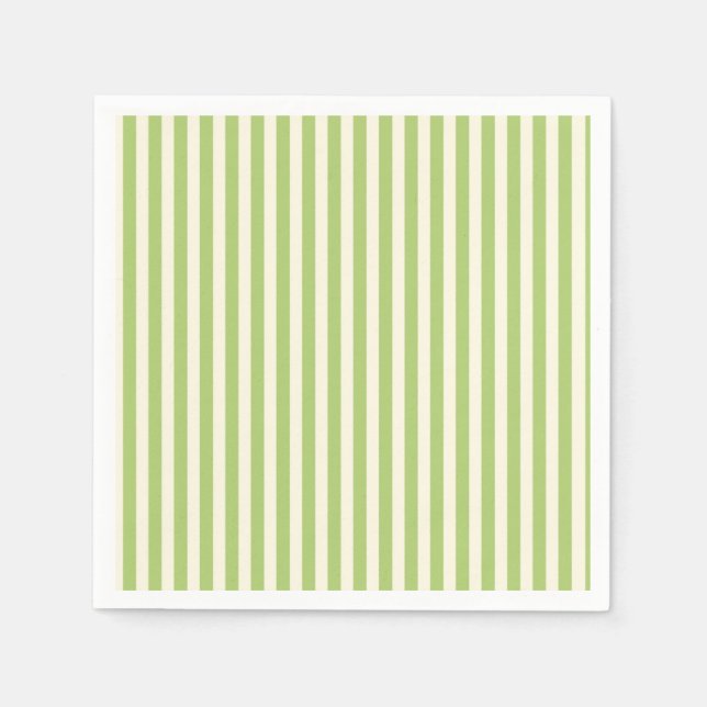 Hellgrün vintage Ticking Stripe Farmhouse Serviette (Vorderseite)