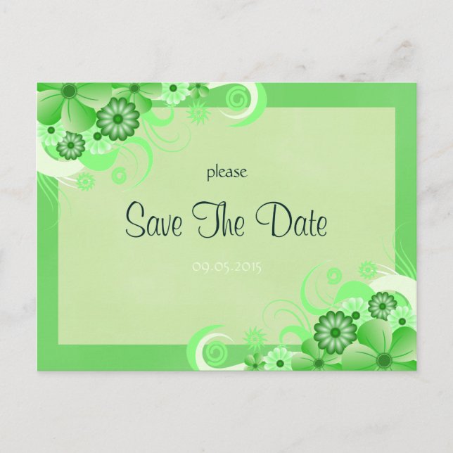 Hellgrüne Ankündigung Datum freihalten (Vorderseite)