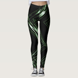 Hellgrüne bis dunkelgrüne abstrahierte Leggings