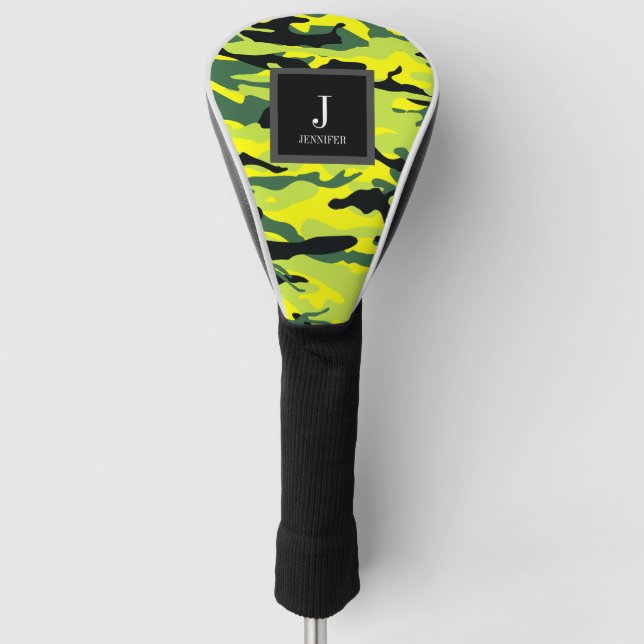 Hellgrüne Camouflage Individuelle Name Golf Headcover (Vorderseite)