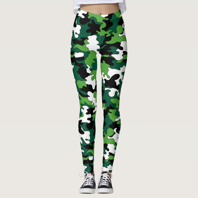 Hellgrüne Camouflage-Leggings Leggings (Vorderseite)