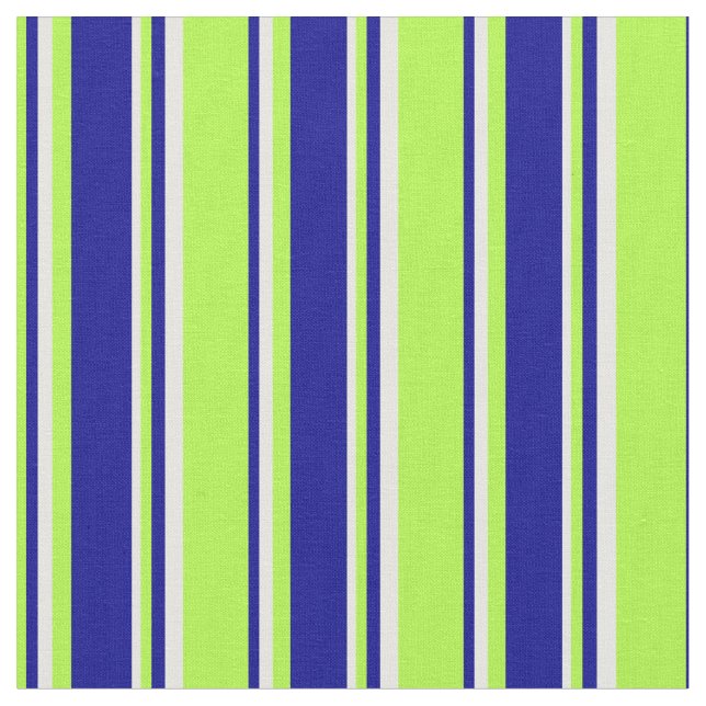 Hellgrüne, dunkelblaue und feine cremefarbene Lini Stoff (Nahaufnahme)