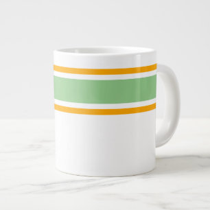 Hellgrüne, gelbe, oberflächliche Streifen auf Weiß Jumbo-Tasse