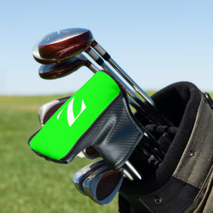 Hellgrüne große weiße Monogramm Golf Headcover