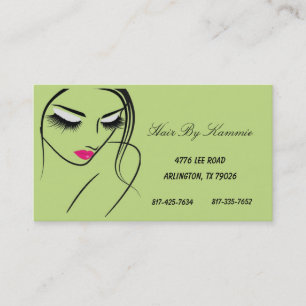 Hellgrüne Haare, Nagel, Make-up Visitenkarte