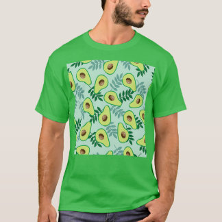 Hellgrüne Hintergrund reifen Avocado-Blätter T-Shirt