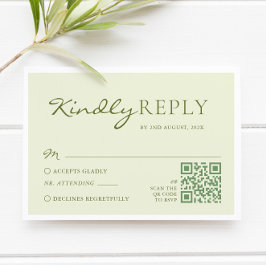 Hellgrüne Hochzeit RSVP Karte