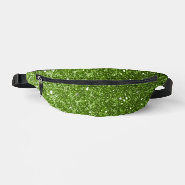 Hellgrüne Imitate Glitzer Glitzern Bauchtasche (Vorderseite)