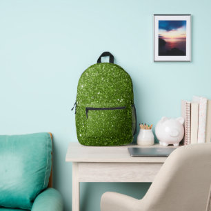 Hellgrüne Imitate Glitzer Glitzern Bedruckter Rucksack