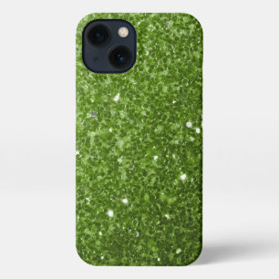 Hellgrüne Imitate Glitzer Glitzern iPhone 13 Hülle