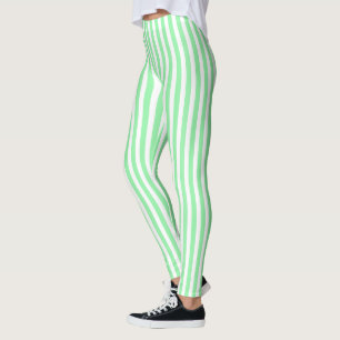 Hellgrüne Kerzenstreifen Leggings