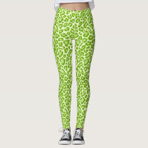 Hellgrüne Leopard-Leggings