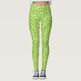 Hellgrüne Leopard-Leggings Leggings