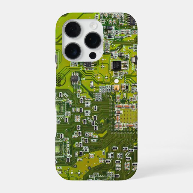 Hellgrüne PCB-Schaltungsplatine für IT-Experten iPhone Hülle (Rückseite)