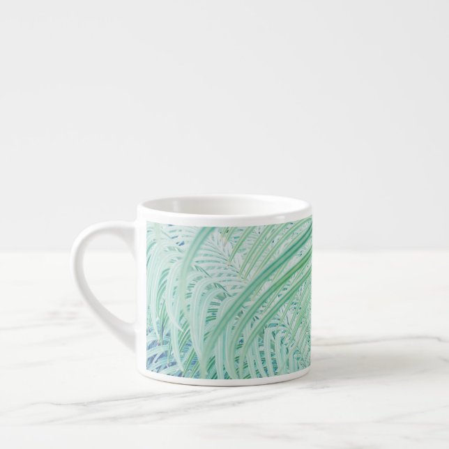 Hellgrüne Pflanze Print Espresso Tasse (Links)