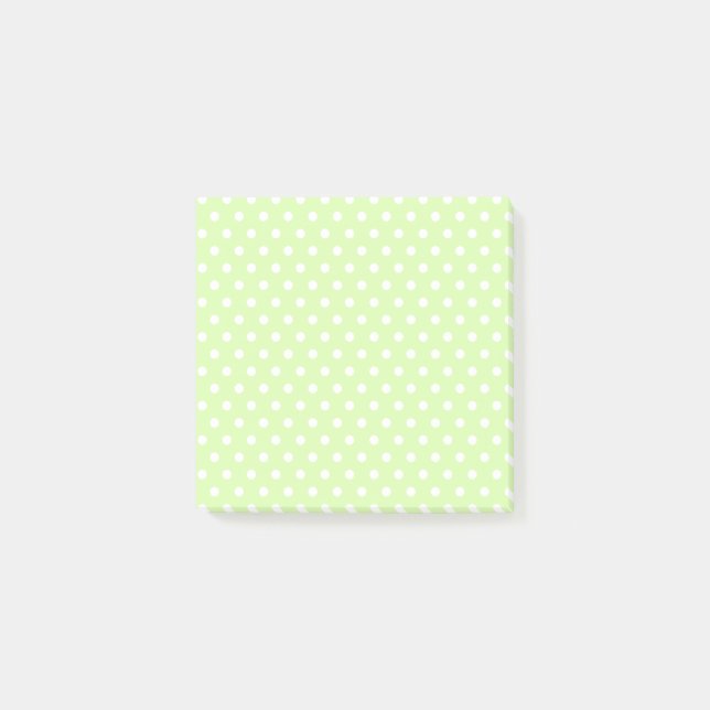 Hellgrüne Polka Dots Postit Notizen (Vorderseite)