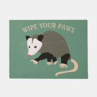 Hellgrüne Possum Wischen Sie Ihre Paws Willkommen