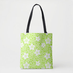 Hellgrüne Retropolka-Punkte mit Blumenmuster