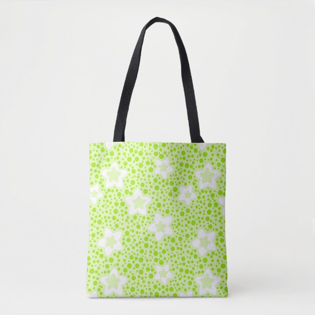Hellgrüne Retropolka-Punkte mit Blumenmuster (Vorderseite)