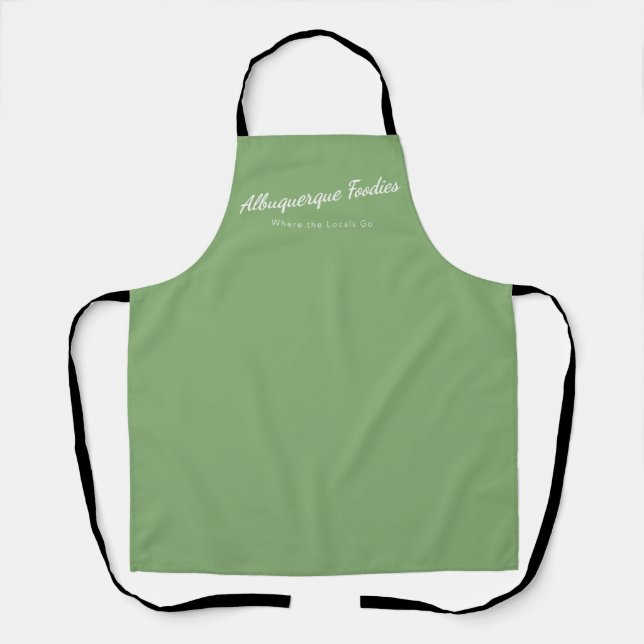 Hellgrüne Schürze mit Albuquerque Foodies-Logo (Vorderseite)