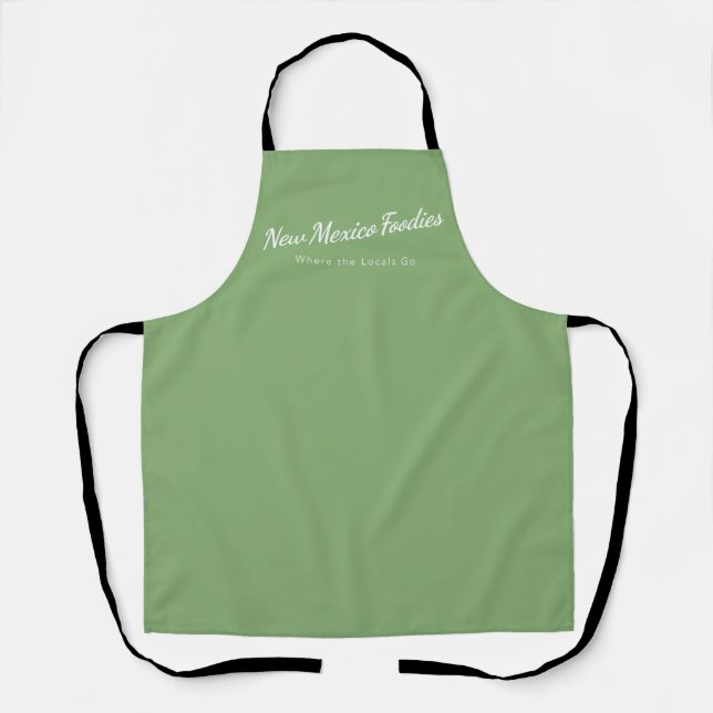 Hellgrüne Schürze mit New Mexico Foodies-Logo (Vorderseite)