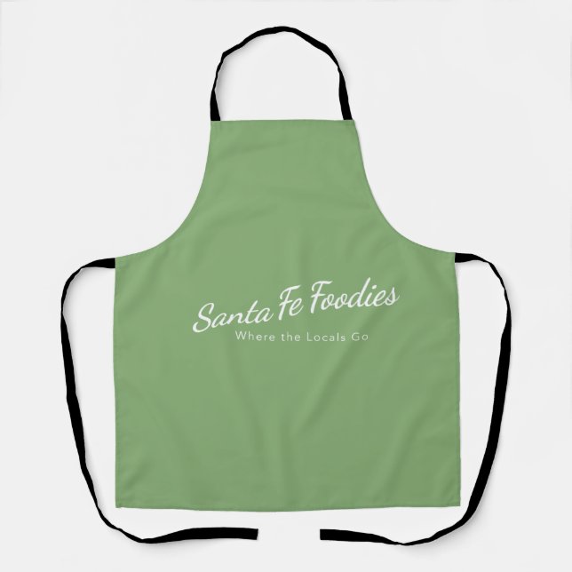 Hellgrüne Schürze mit Santa Fe Foodies-Logo (Vorderseite)
