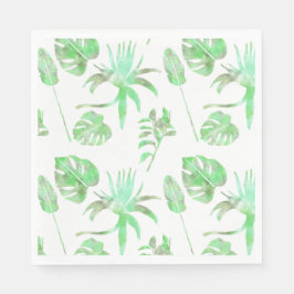 Hellgrüne tropische Blätter Serviette