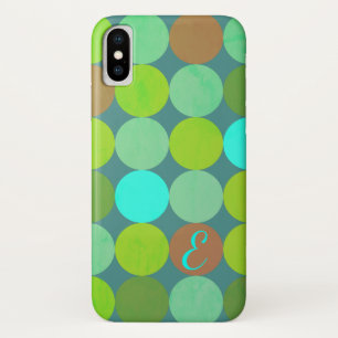 Hellgrüne Türkis Türkis & Rost Kreise Monogramm Case-Mate iPhone Hülle
