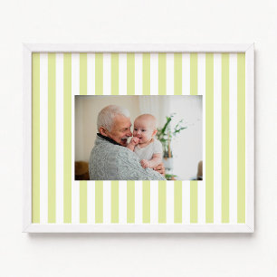 Hellgrüne und weiße Candy-Streifen Baby-Foto Poster