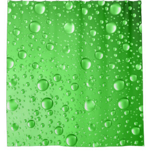 Hellgrüne Wassertropfen Duschvorhang