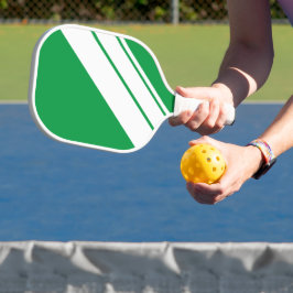 Hellgrüne weiße, diagonale Streifen Pickleball Schläger