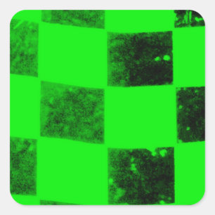 Hellgrüne Zielflagge Quadratischer Aufkleber