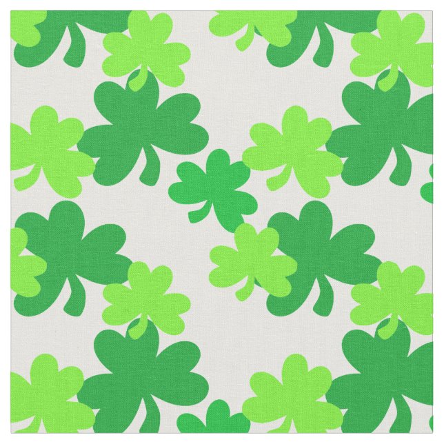 Hellgrünen Kleeblatt-St Patrick Tagesgewebe Stoff (Nahaufnahme)