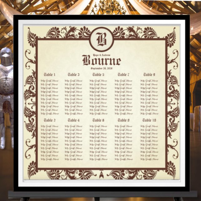 Hellgrüner Braun-Blumen-Sitzplan  Poster (To see frame and mat pricing,  please choose your options.)