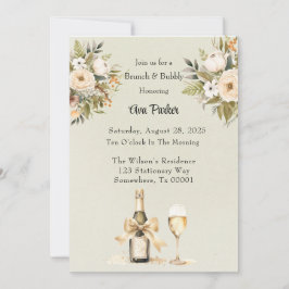 Hellgrüner Champagner Brunch & Bubbly Einladung